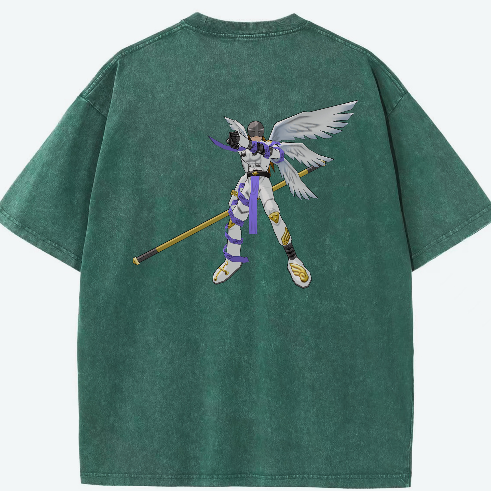 （画像用） Digimon デジタルモンスター/デジモン 綿100% ヴィンテージ風 半袖Tシャツ（背面プリント）